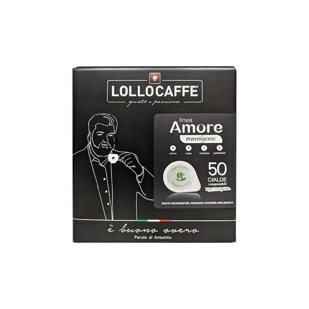 LOLLO CAFFE` LINEA AMORE - GUSTO TRAVOLGENTE - CIALDE 44MM - BOX 50PZ