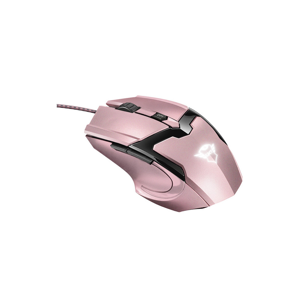 TRUST GXT 101P GAV (ROSA) (23093) - MOUSE GAMING - 6 PULSANTI CUSTOM - LOGO LED