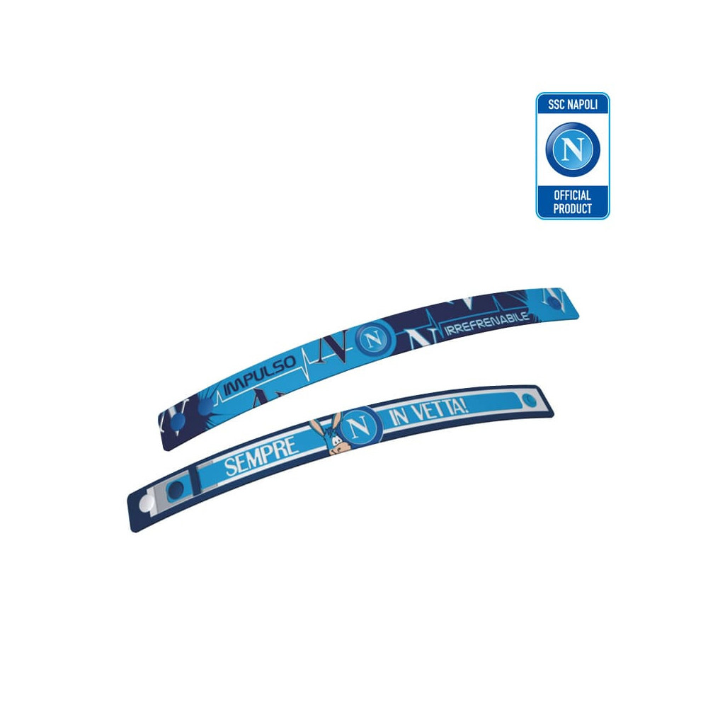 NAPOLI BRP-01-NP - BRACCIALE IN PVC CON DOPPIA CHIUSURA (FANTASIE ASSORTITE)