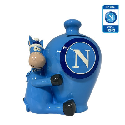 NAPOLI HM-07-NP - SALVADANAIO MASCOTTE ASINO RICHIUDIBILE