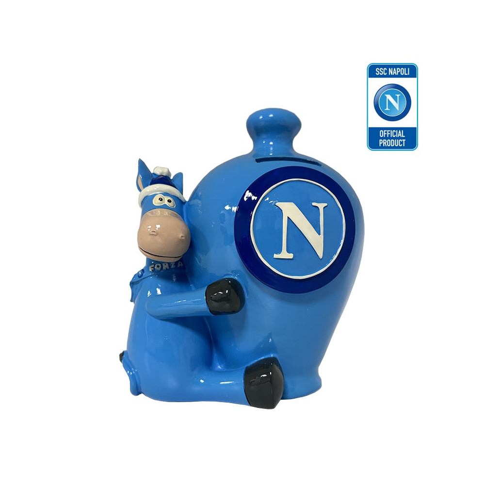 NAPOLI HM-07-NP - SALVADANAIO MASCOTTE ASINO RICHIUDIBILE