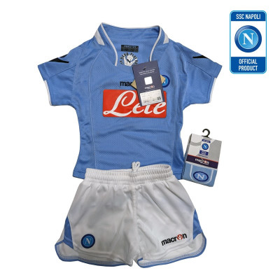 NAPOLI MACRON KIT INFANTE GARA 1 AZZURRO/BIANCO (PANTALONCINO - MAGLIA - CALZEROTTI) 3/6 MESI