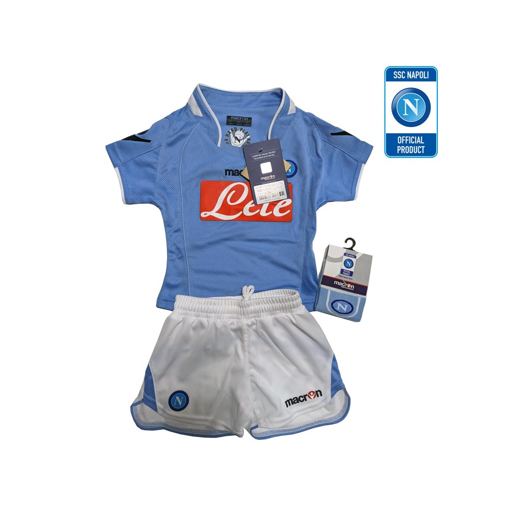 NAPOLI MACRON KIT INFANTE GARA 1 AZZURRO/BIANCO (PANTALONCINO - MAGLIA - CALZEROTTI) 3/6 MESI