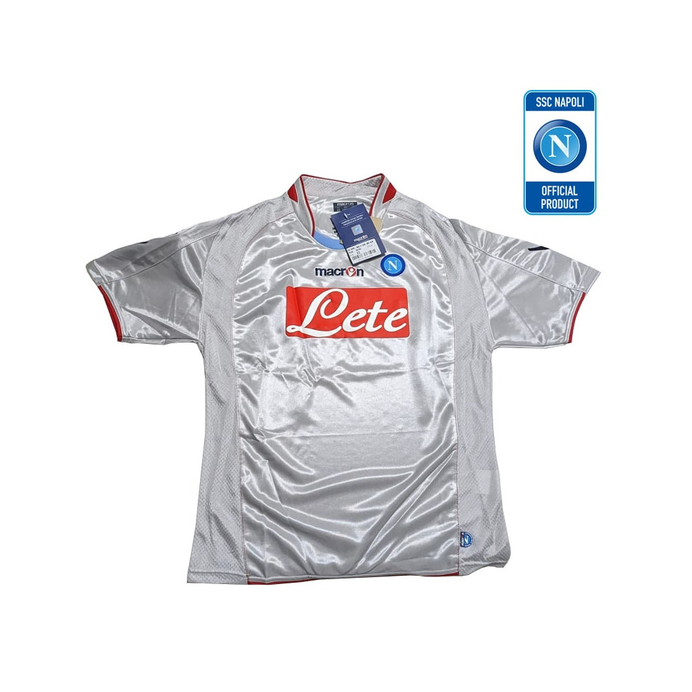 NAPOLI MACRON MAGLIA GARA 2 ARGENTO/ROSSO TAGLIA 3XL