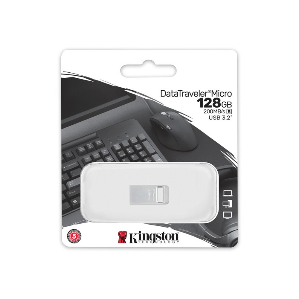 KINGSTON DATATRAVELER MICRO (DTMC3G2/128GB) - PEN DRIVE 128GB USB 3.2 - METAL CHASSIS