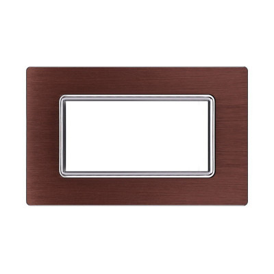 ETTROIT PLACCA IN ALLUMINIO 4 MODULI - SERIE SPACE - BRONZO (LN86410)