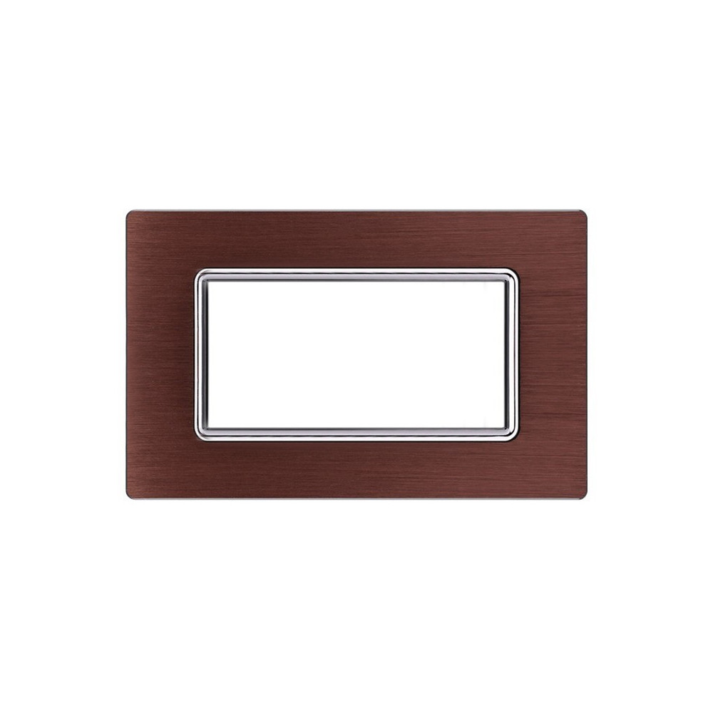 ETTROIT PLACCA IN ALLUMINIO 4 MODULI - SERIE SPACE - BRONZO (LN86410)