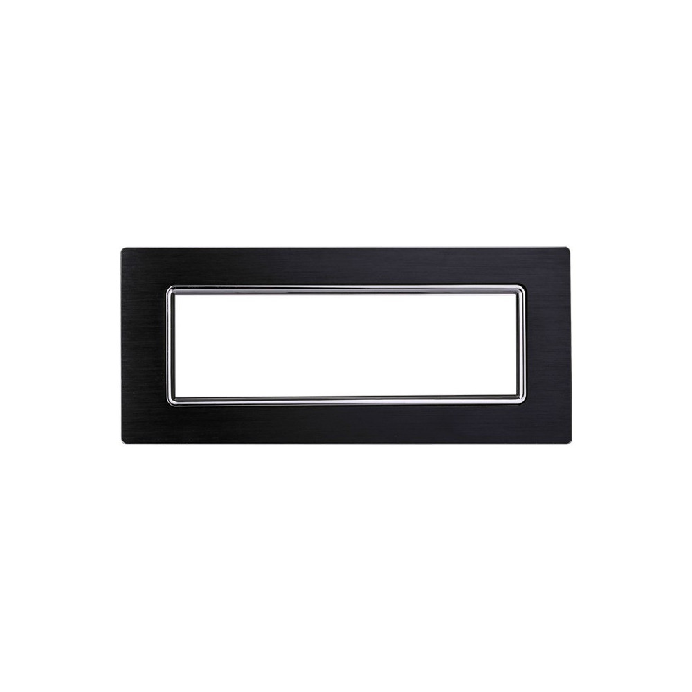 ETTROIT PLACCA IN ALLUMINIO 7 MODULI - SERIE SPACE - NERO (LN86702) Compatibile BTicino Living