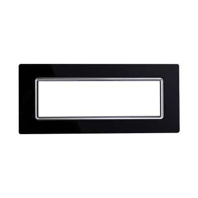 ETTROIT PLACCA IN VETRO 7 MODULI - SERIE SPACE - NERO (LN84702) Compatibile BTicino Living