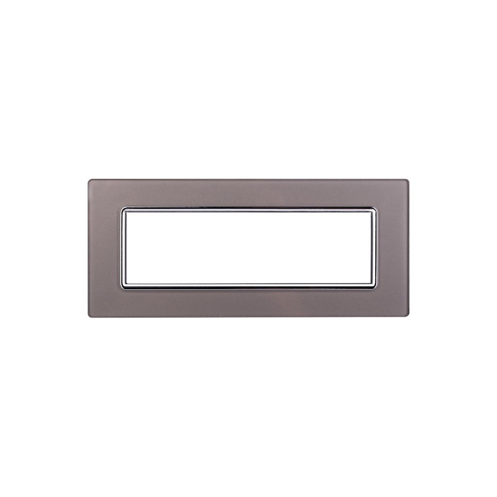 ETTROIT PLACCA IN VETRO 7 MODULI - SERIE SPACE - SILVER (LN84706) Compatibile BTicino Living