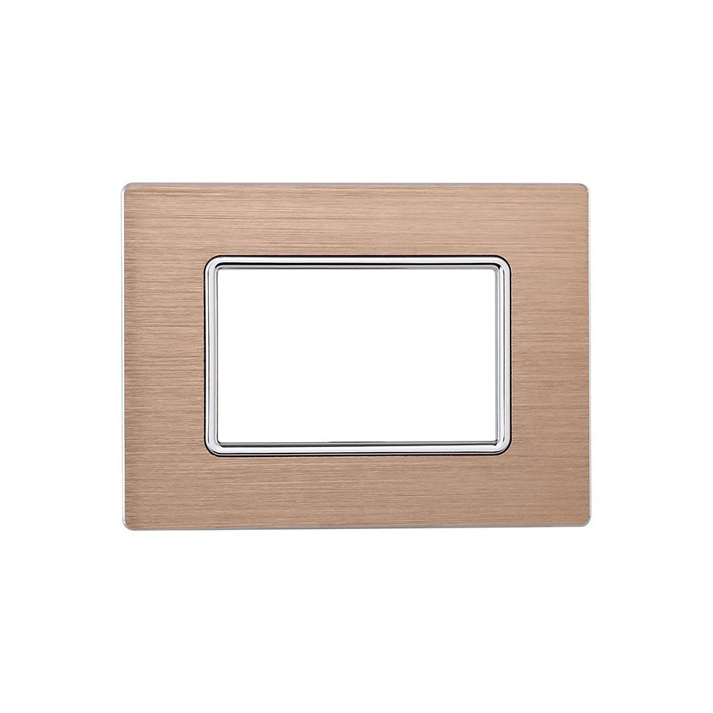 ETTROIT PLACCA IN ALLUMINIO 3 MODULI - SERIE SPACE - ORO (LN86311)