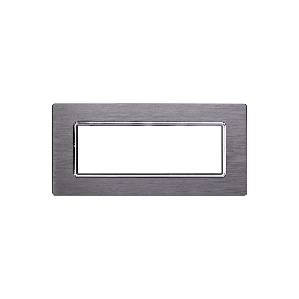 ETTROIT PLACCA IN ALLUMINIO 7 MODULI - SERIE SPACE - SILVER (LN86706) Compatibile BTicino Living