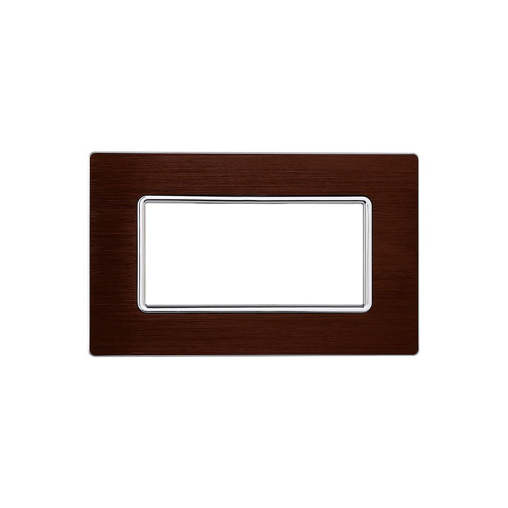 ETTROIT PLACCA IN ALLUMINIO 4 MODULI - SERIE SOLAR - BRONZO (MT86410) Compatibile BTicino Matix