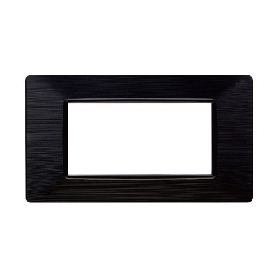 ETTROIT PLACCA IN PLASTICA 4 MODULI - SERIE STARLIGHT - NERO SATINATO (EV85414) Compatibile Vimar Plana