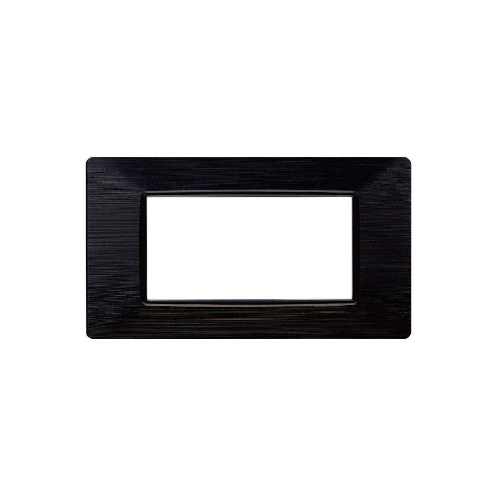 ETTROIT PLACCA IN PLASTICA 4 MODULI - SERIE STARLIGHT - NERO SATINATO (EV85414) Compatibile Vimar Plana