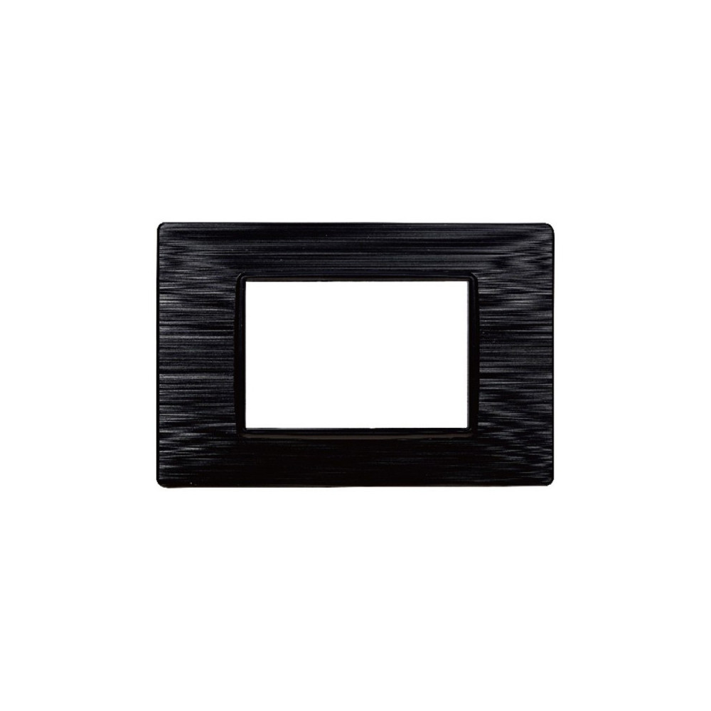 ETTROIT PLACCA IN PLASTICA 3 MODULI - SERIE STARLIGHT - NERO SATINATO (EV85314) Compatibile Vimar Plana