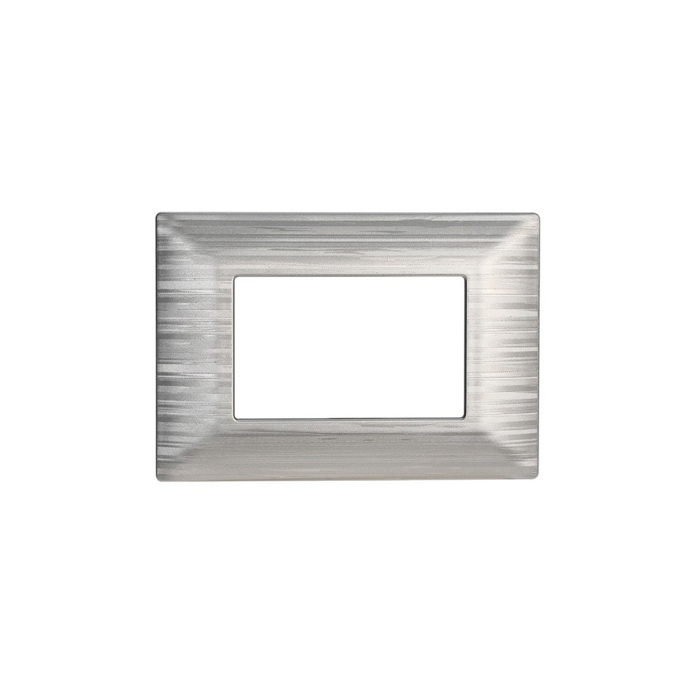 ETTROIT PLACCA IN PLASTICA 3 MODULI - SERIE STARLIGHT - ARGENTO SATINATO (EV85315) Compatibile Vimar Plana