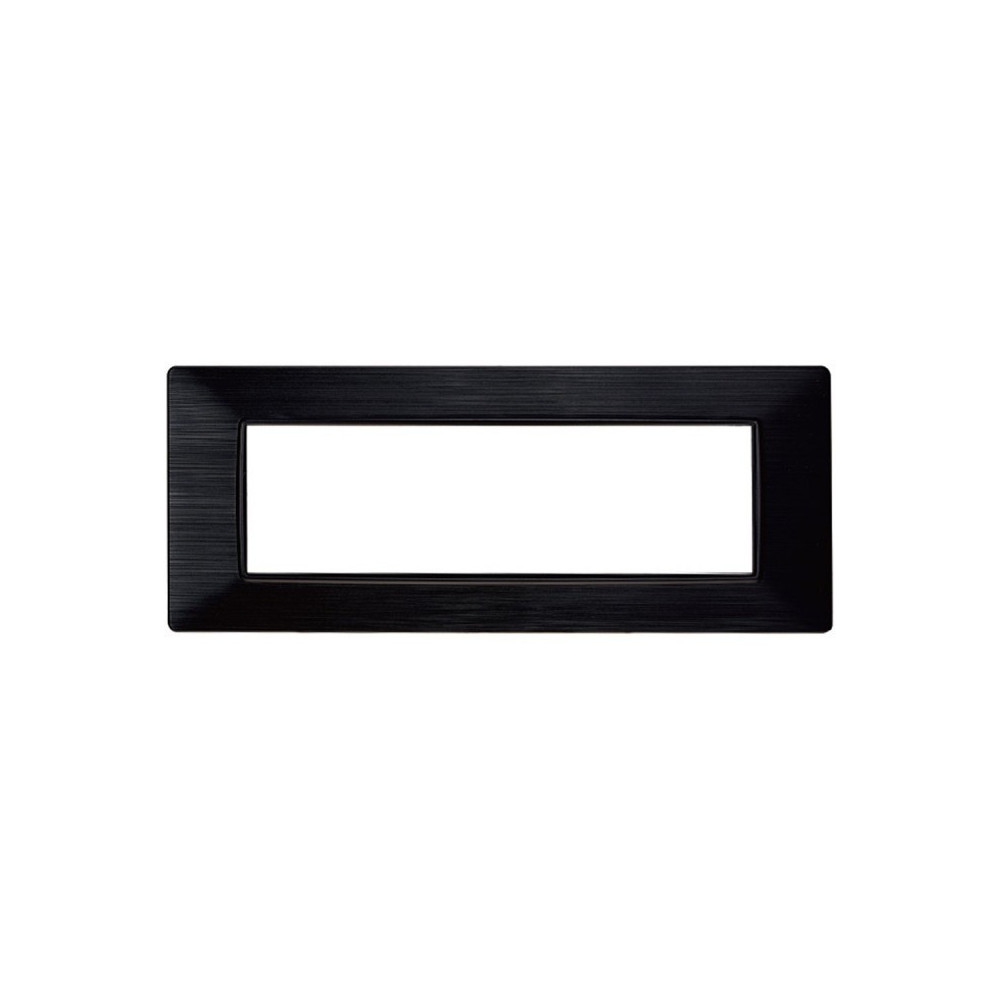 ETTROIT PLACCA IN PLASTICA 7 MODULI - SERIE STARLIGHT - NERO SATINATO (EV85614) Compatibile Vimar Plana