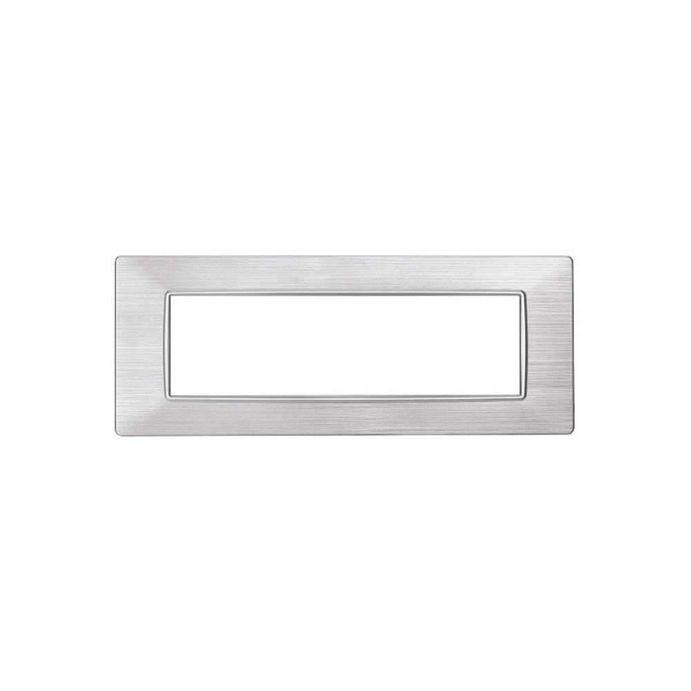 ETTROIT PLACCA IN PLASTICA 7 MODULI - SERIE STARLIGHT - ARGENTO SATINATO (EV85615) Compatibile Vimar Plana