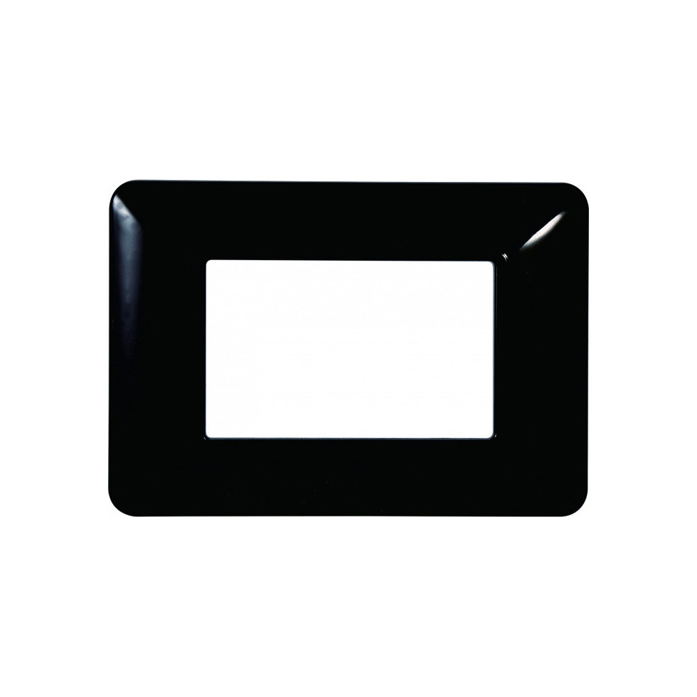 ETTROIT PLACCA IN PLASTICA 3 MODULI - SERIE SOLAR - NERO (MT83302) Compatibile BTicino Matix