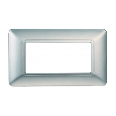 ETTROIT PLACCA IN PLASTICA 4 MODULI - SERIE SOLAR - SILVER (MT83406) Compatibile BTicino Matix