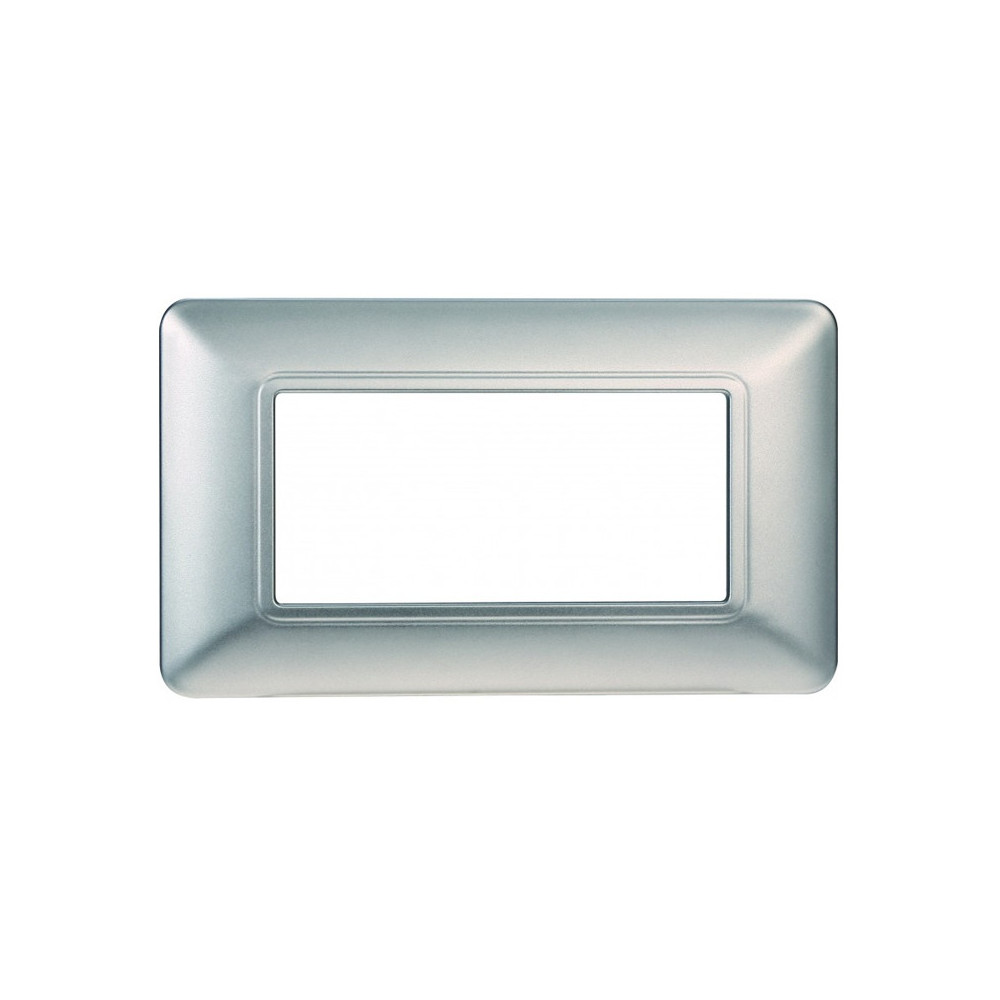 ETTROIT PLACCA IN PLASTICA 4 MODULI - SERIE SOLAR - SILVER (MT83406) Compatibile BTicino Matix