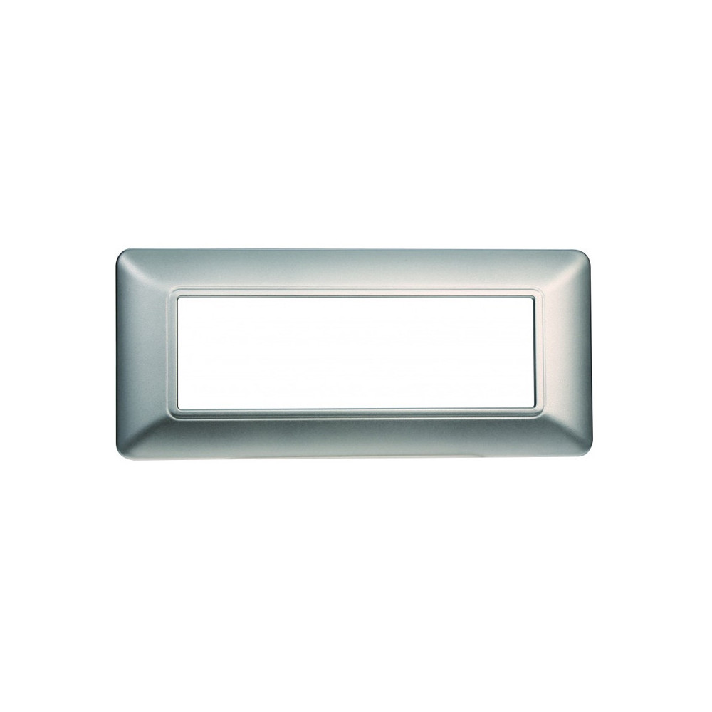 ETTROIT PLACCA IN PLASTICA 6 MODULI - SERIE SOLAR - SILVER (MT83606) Compatibile BTicino Matix