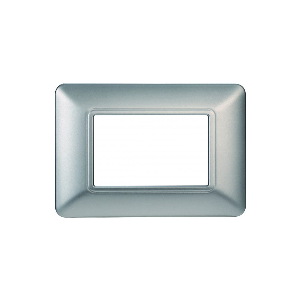 ETTROIT PLACCA IN PLASTICA 3 MODULI - SERIE SOLAR - SILVER (MT83306) Compatibile BTicino Matix