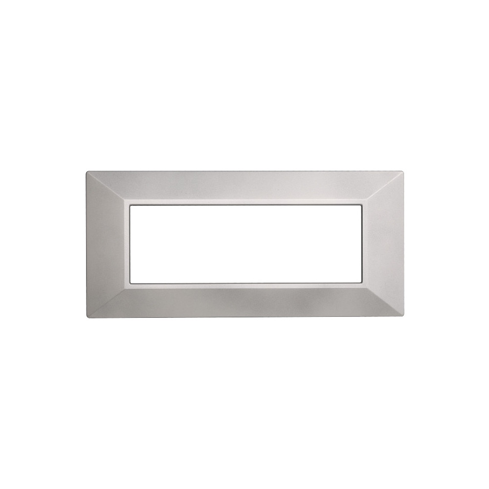 ETTROIT PLACCA PIRAMIDE 6 MODULI - SERIE MOON - SILVER (AN90606) Compatibile ABB Axolute