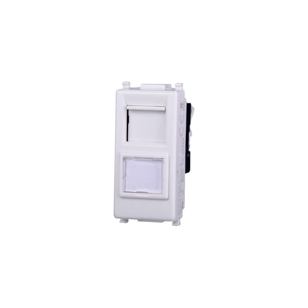 ETTROIT PRESA RETE RJ45 CAT.6 - SERIE STARLIGHT - BIANCO (EV2356) Compatibile Vimar Plana