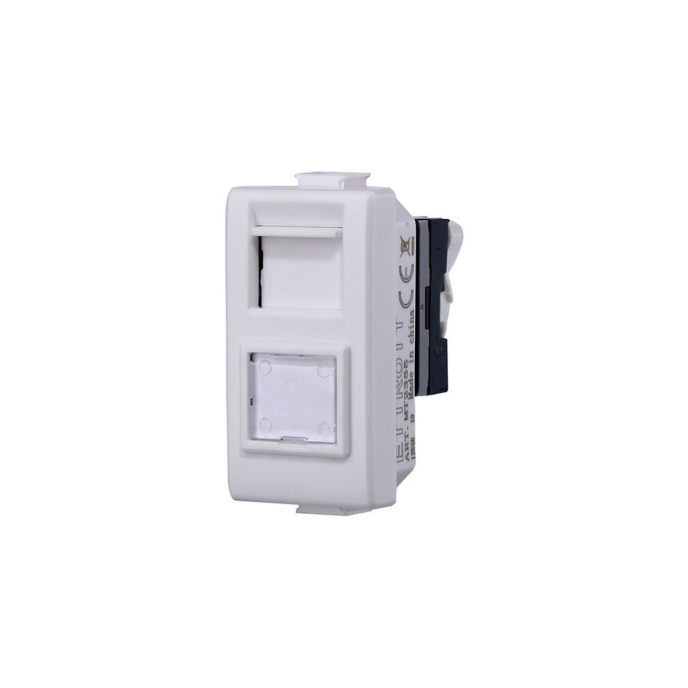 ETTROIT PRESA RETE RJ45 CAT.6 - SERIE SOLAR - BIANCO (MT2356) Compatibile BTicino Matix