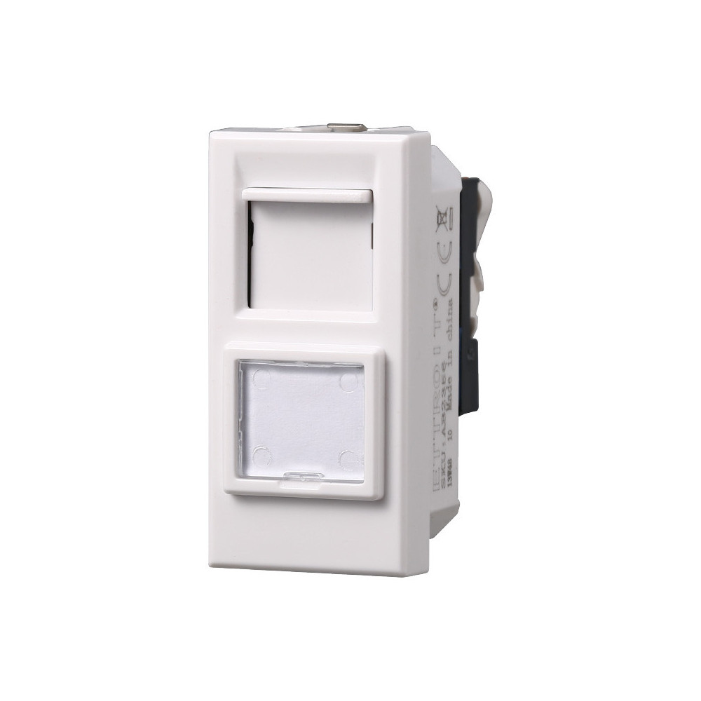 ETTROIT PRESA RETE RJ45 CAT.6 - SERIE MOON - BIANCO (AB2356) Compatibile ABB Axolute