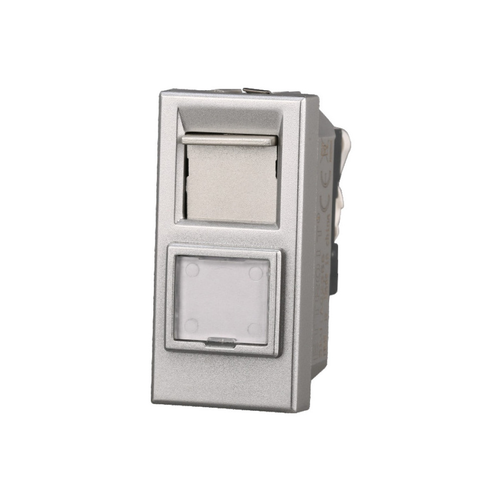 ETTROIT PRESA RETE RJ45 CAT.6 - SERIE MOON - GRIGIO (AG2355) Compatibile BTicino Axolute