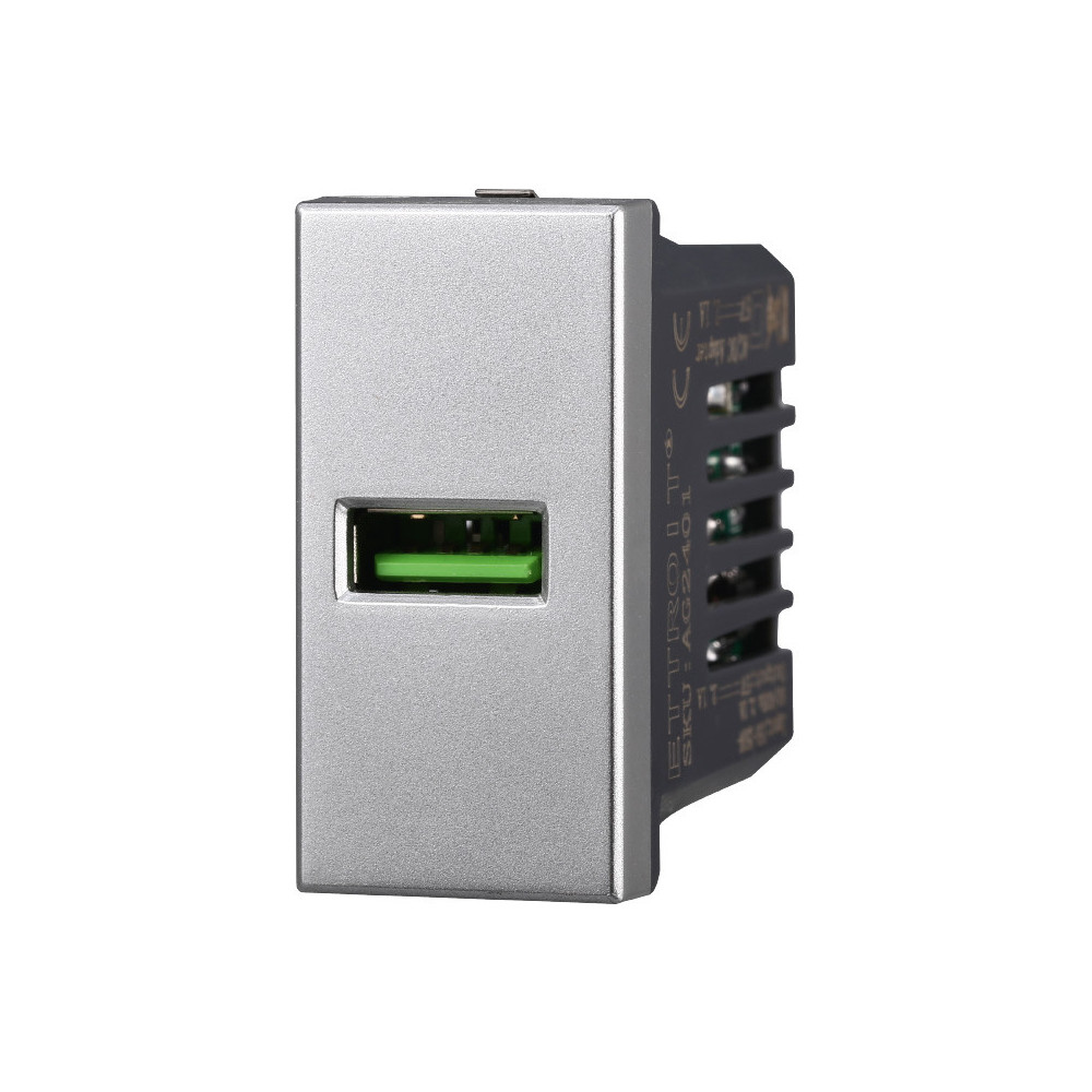 ETTROIT PRESA USB (USB-A) - SERIE MOON - GRIGIO (AG2401) Compatibile ABB Axolute