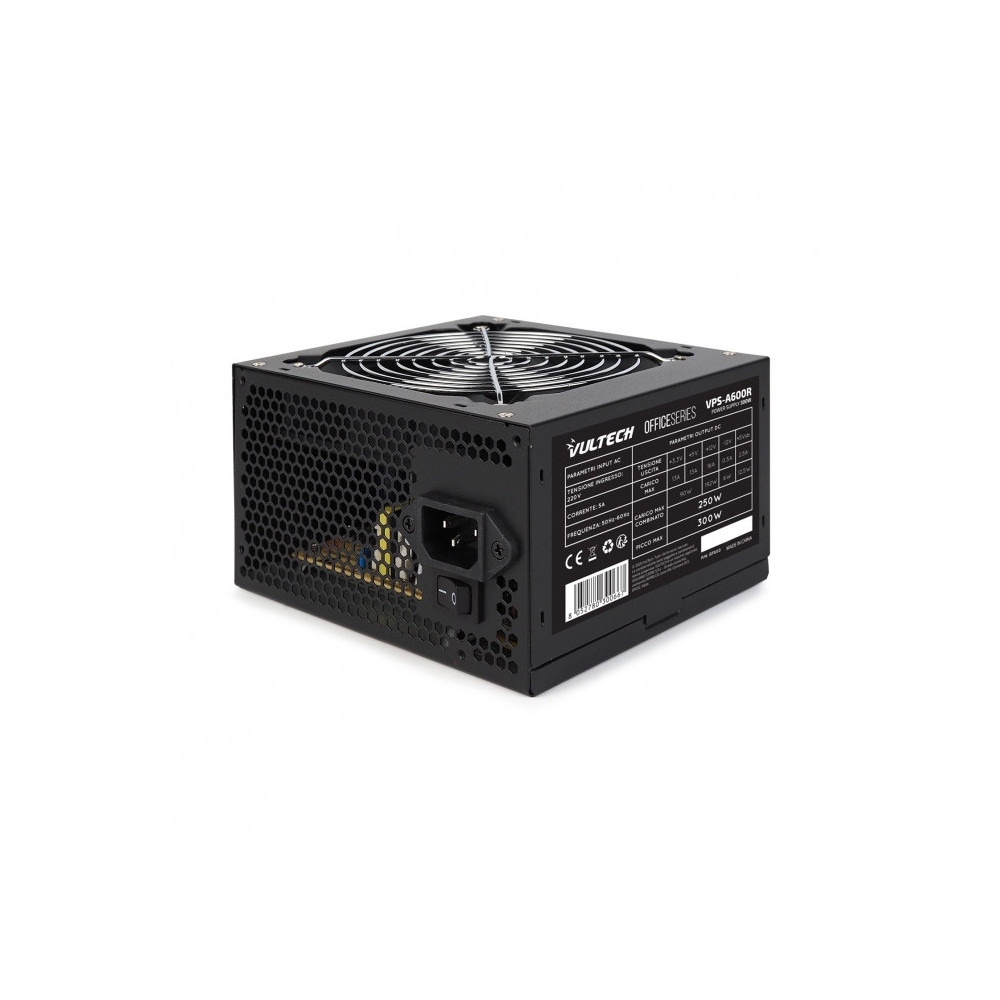 VULTECH VPS-A600R - ALIMENTATORE ATX 300W CON VENTOLA DA 12CM TERMOREGOLATA - RETAIL