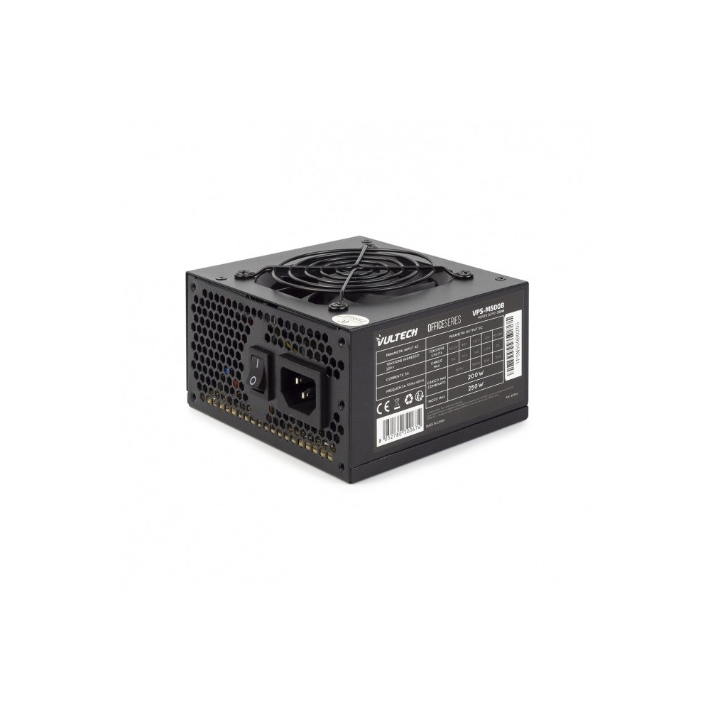 VULTECH VPS-M500B - ALIMENTATORE MICRO ATX 250W CON VENTOLA TERMOREGOLATA - BULK