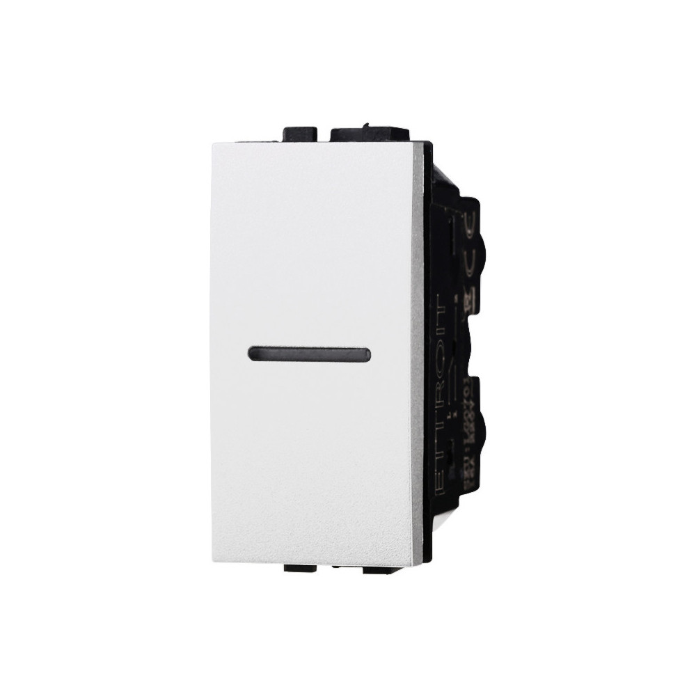 ETTROIT PULSANTE ASSIALE UNIPOLARE - SERIE SPACE - BIANCO (LB0601) Compatibile BTicino Living