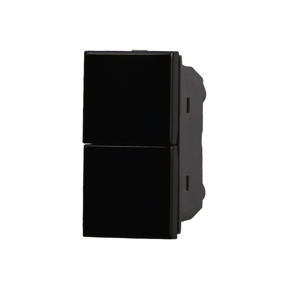 ETTROIT PULSANTE DOPPIO SALISCENDI - SERIE SPACE - NERO (AN1202) Compatibile ABB Axolute