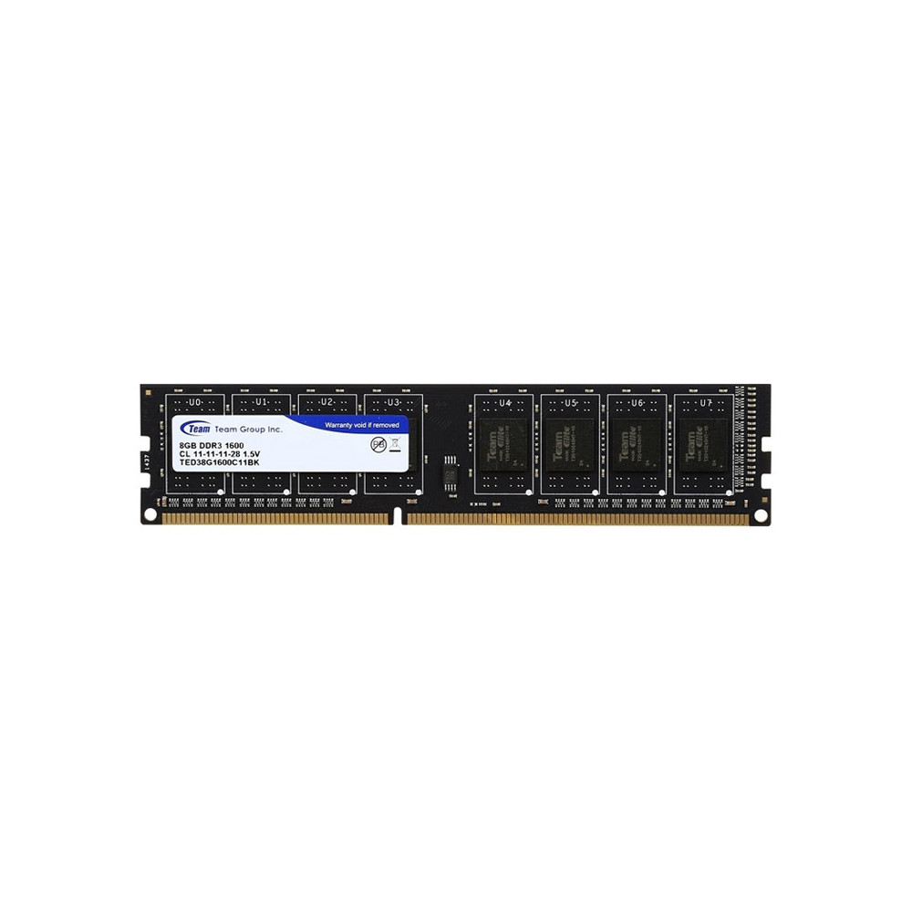 TEAM GROUP DESKTOP RAM 8GB - DDR3 - PC1600 (TED38G1600C1101)