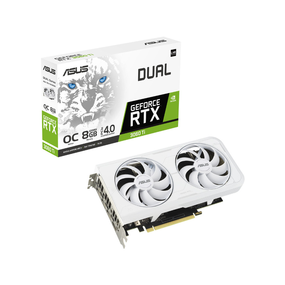 ASUS DUAL GEFORCE RTX 3060 TI OC WHITE EDITION 8GB GDDR6X - SCHEDA VIDEO (90YV0IP2-M0NA00)