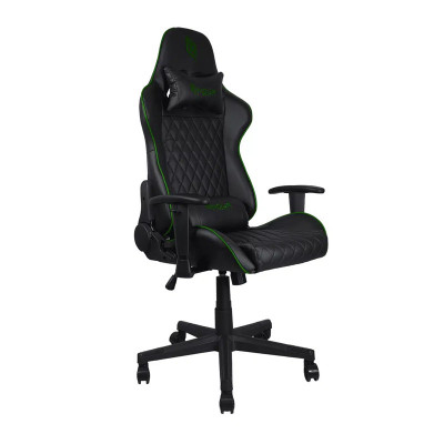 NOUA KUI K7 BK/GREEN - SEDIA GAMING - BRACCCIOLI 2D - SCHIENALE RECLINABILE