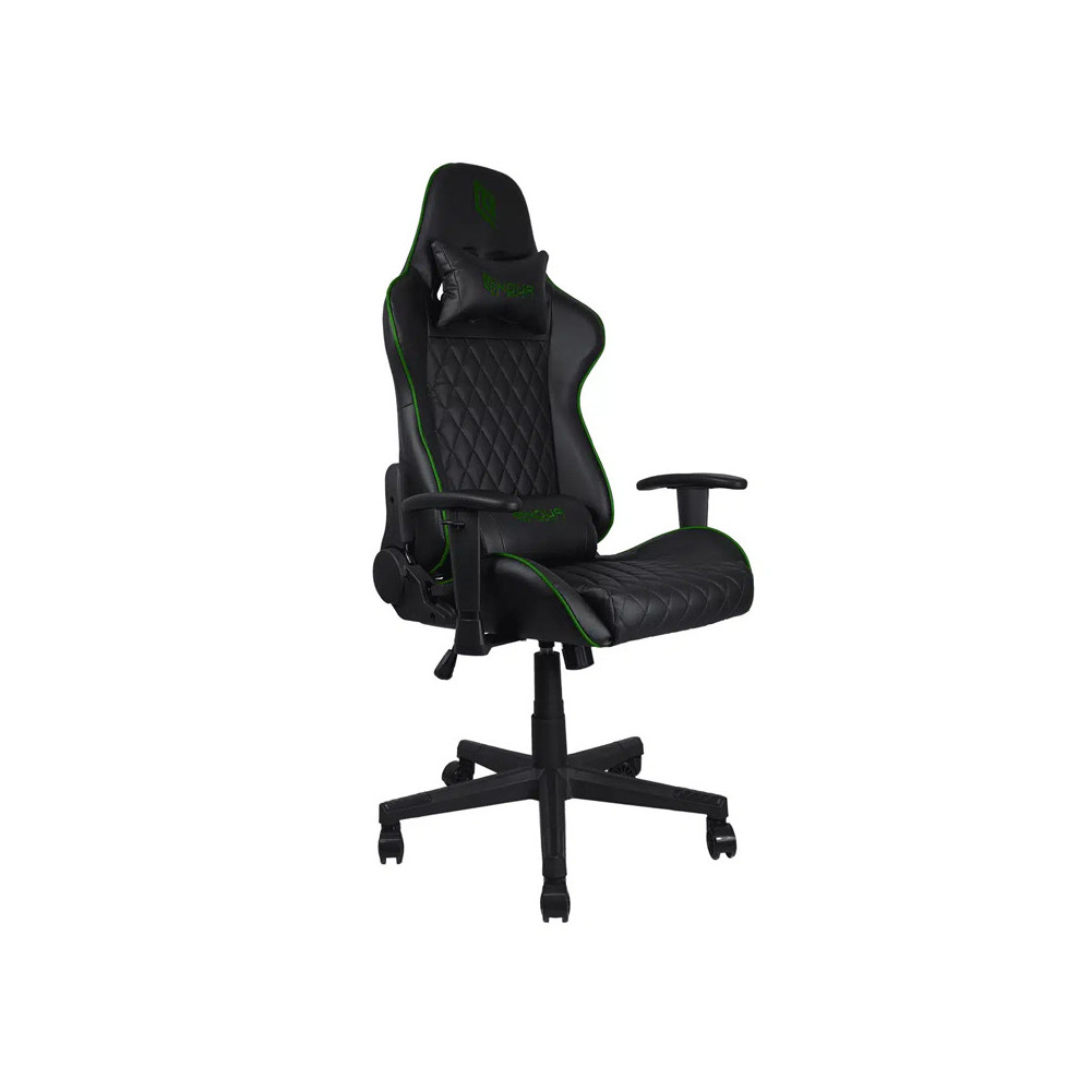 NOUA KUI K7 BK/GREEN - SEDIA GAMING - BRACCCIOLI 2D - SCHIENALE RECLINABILE