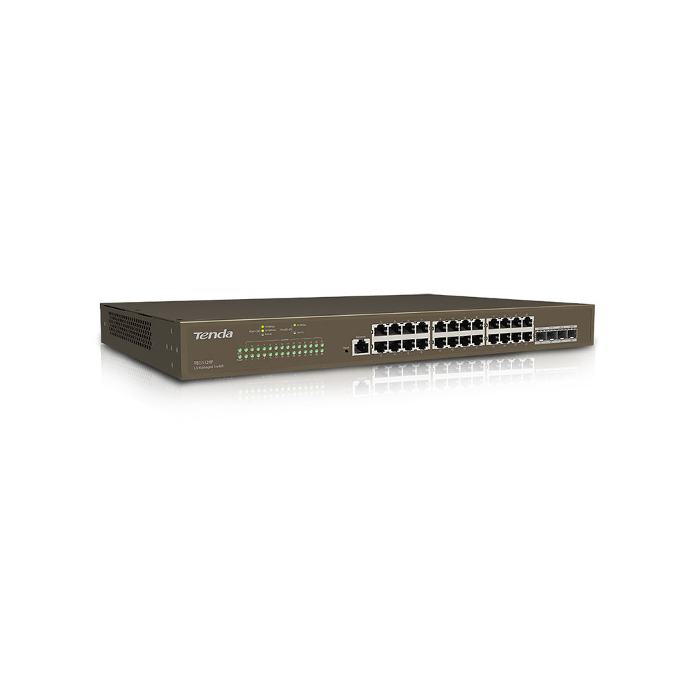 TENDA TEG5328F - RACK SWITCH 24 PORTE GIGABIT - 10/100/1000 - 4 PORTE SFP - L3 MANAGED - CHASSIS METALLO