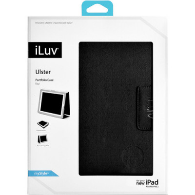 CUSTODIA IPAD ILUV ICC831BLK BLACK SIMILPELLE PER NEW IPAD IPAD 2