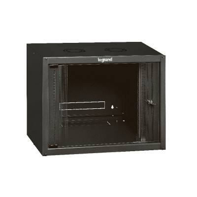 LEGRAND 646200 - ARMADIO RACK 19 (NERO) - 6 UNITA'' DA MURO (A)358 x (L)600 x (P)450 - PORTA IN VETRO