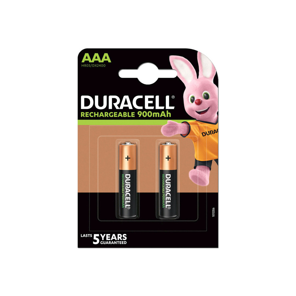 DURACELL HR03BL2 BLISTER 2 BATTERIE AAA RICARICABILI 900mAh