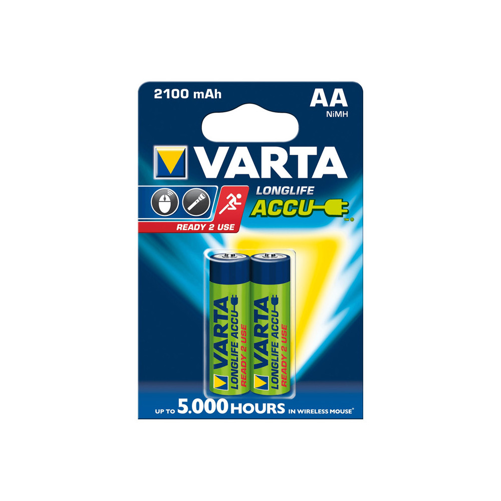 VARTA AA2100 BLISTER 2 BATTERIE AA RICARICABILI 2100mAh