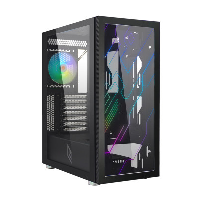 NOUA UTOPIA F15 - CASE MID-TOWER - LATERALE E FRONTALE IN VETRO TEMPERATO - VENTOLA ARGB - INCISIONE LASER RGB SUL FRONTALE