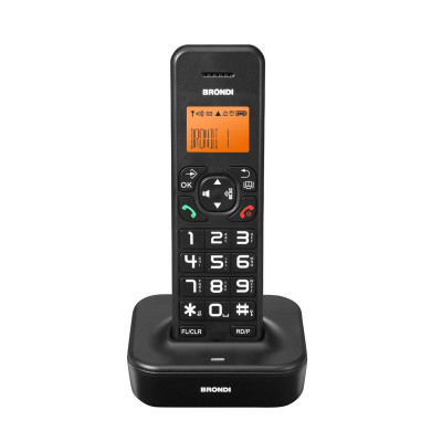 BRONDI BRAVO STAR (NERO) - TELEFONO CORDLESS - VIVAVOCE - TASTI GRANDI