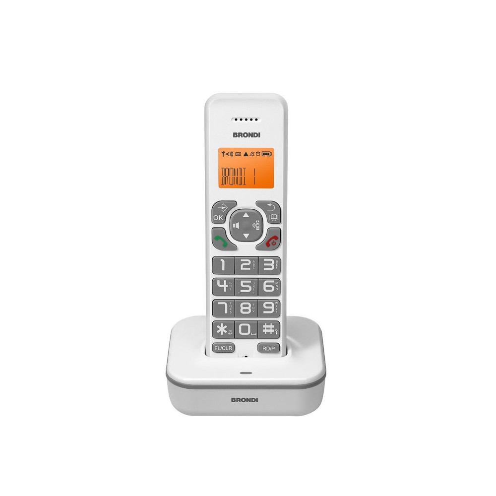 BRONDI BRAVO STAR (BIANCO) - TELEFONO CORDLESS - VIVAVOCE - TASTI GRANDI